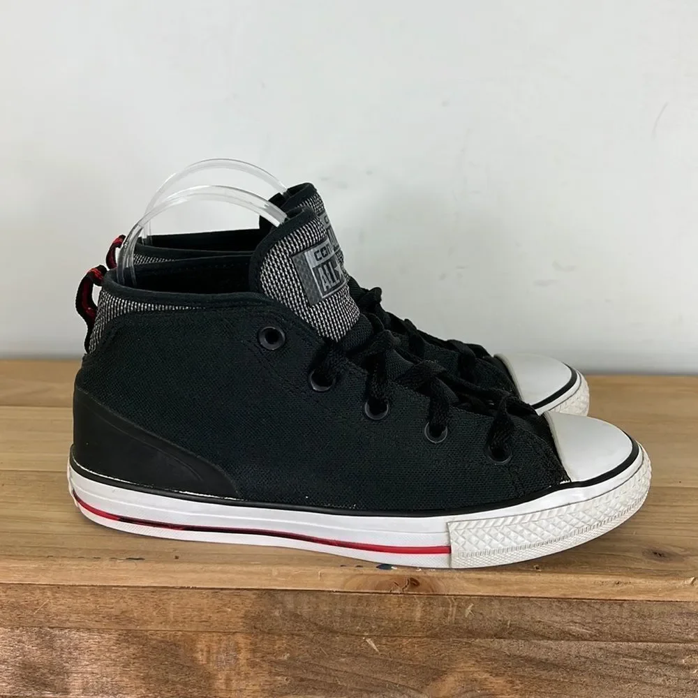 Converse black grey white syde street mid all star chuck Taylor youth size 4